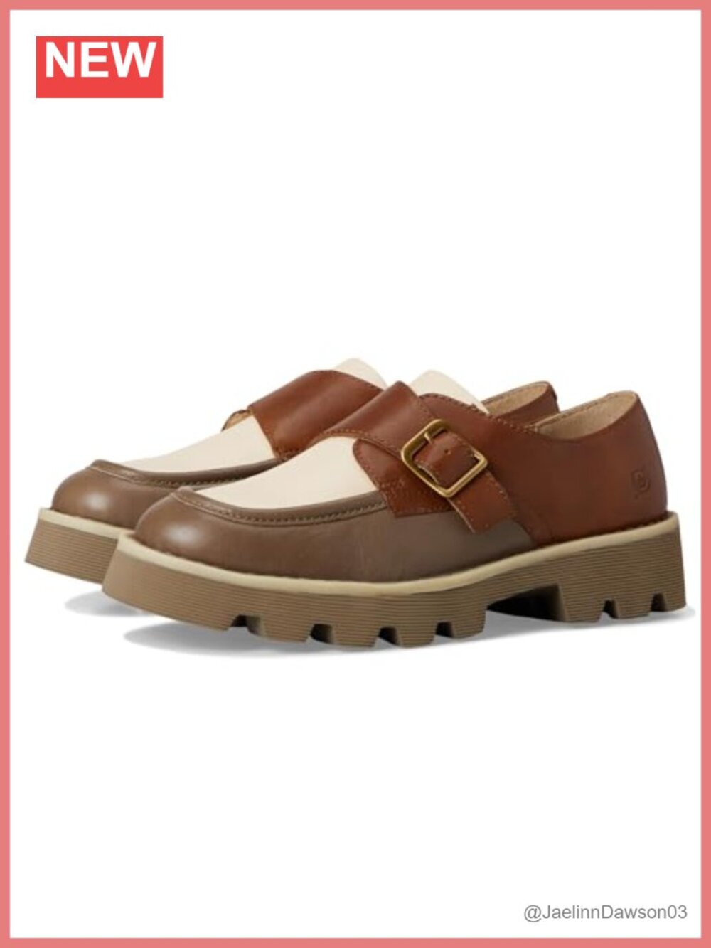 Born Sammi Women's Leather Lug Sole Loafers Slip-Ons Menswear Chic Comfort